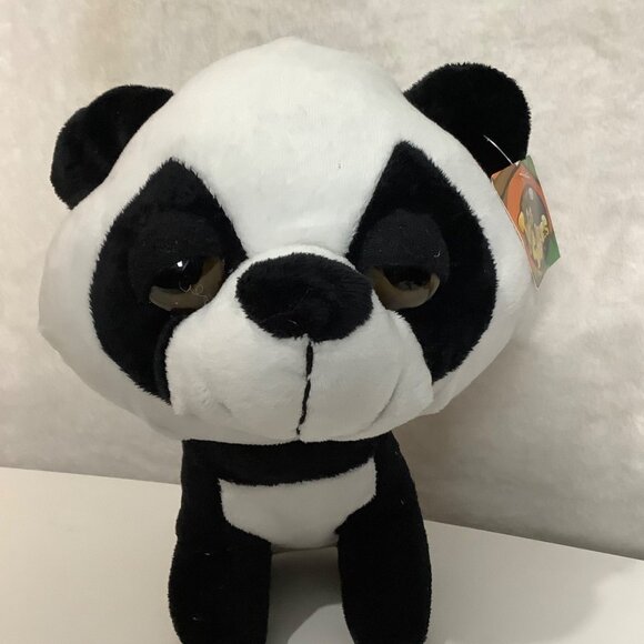 The Original Jungle Snubbies Plush Panda Stuffed Animal Toy 10" Black White NEW - Picture 2 of 8